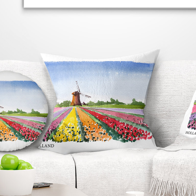 Coussin Cityscape Holland, 18 po x 18 po, Carré