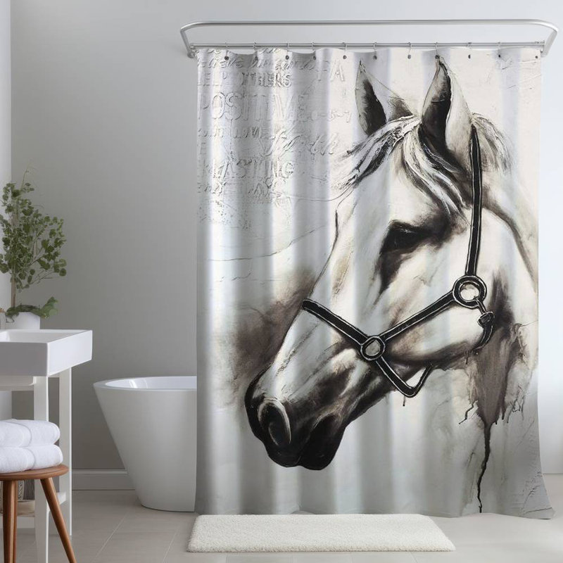 Shower Curtain AN70 – Polyester Shower Curtain, Dye Sublimation Print, 71" W × 74" L