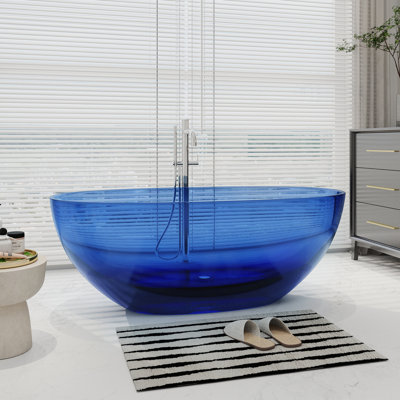 61'' x 29'' Freestanding Soaking Solid Surface Bathtub