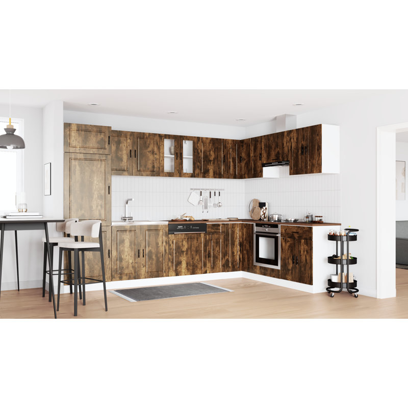 Porto Sink Base Cabinet Porto, Smoked Oak