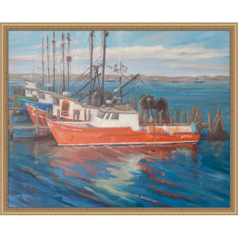 «Lobster Boat», peinture sur toile encadrée