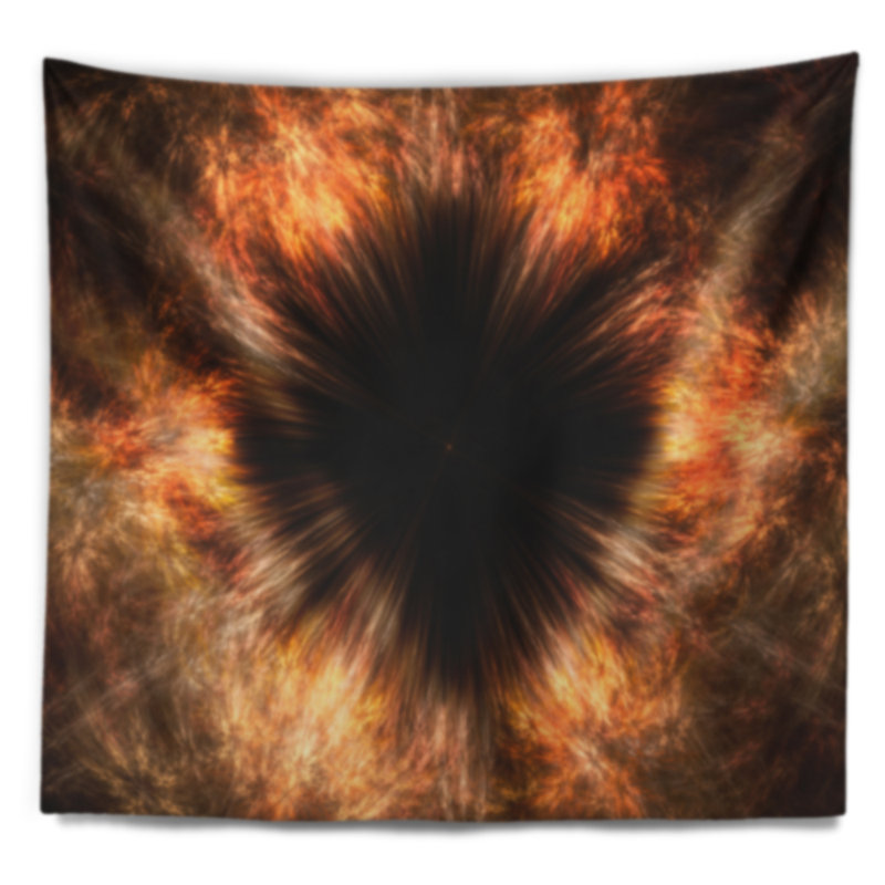 Tapisserie floral brun noir fractal, H 78 po x l 92 po