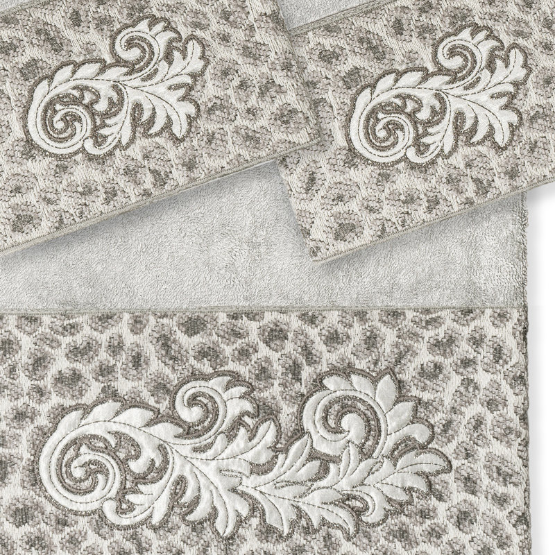  3 Piece Turkish Cotton Towel Set, Light Gray