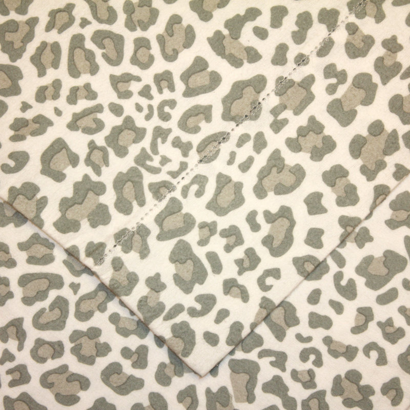 Twin Leopard Print Cotton Flannel Deep Pocket Sheet Set