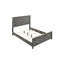 Lit double chic gris - fabrication en bois massif pour une atmosphère de chambre à coucher relaxante et élégante dans un confort moderne
