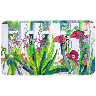 Tapis de bain pour clôture et fleurs