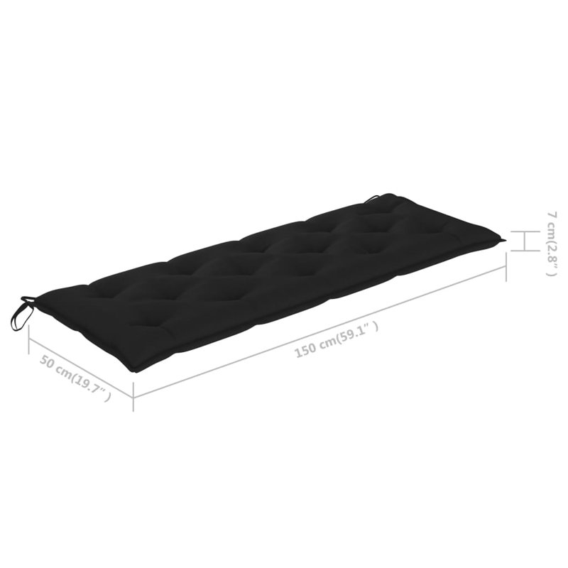 Banc de jardin en bois Breindel, Noir