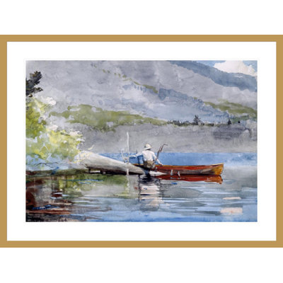 «The Canoe» par Winslow Homer - impression giclée encadrée