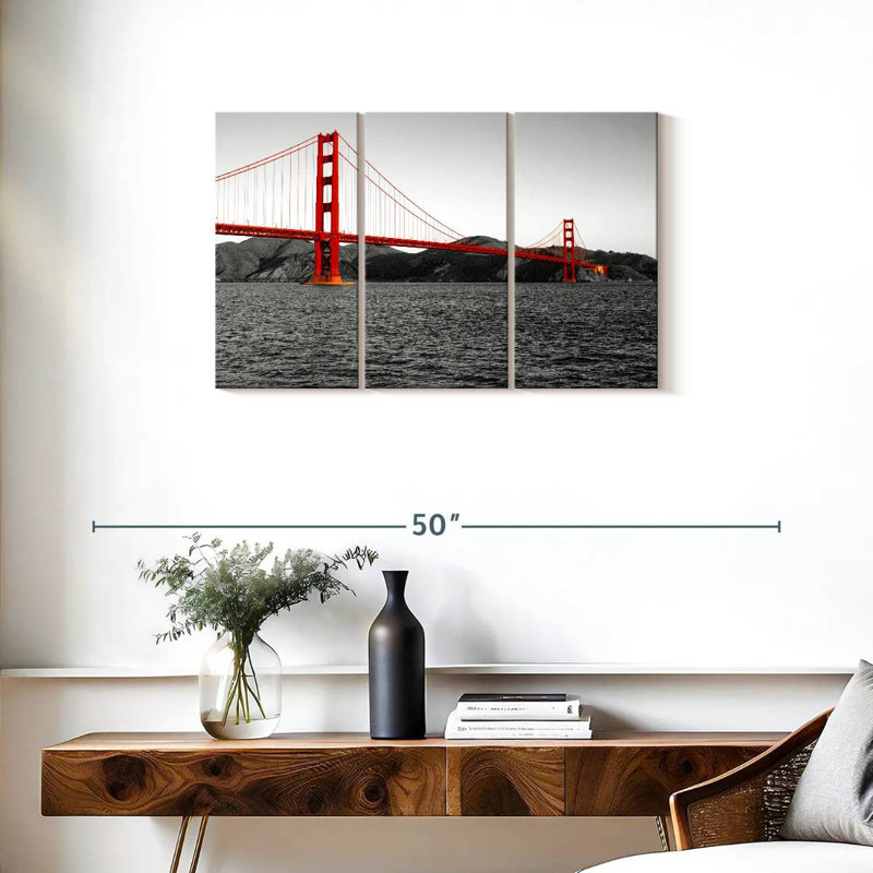 Lilie vibrant San Francisco Bridge, H 20 po x l 33 po