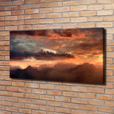 Sunset Mountains - No Frame Print on Canvas