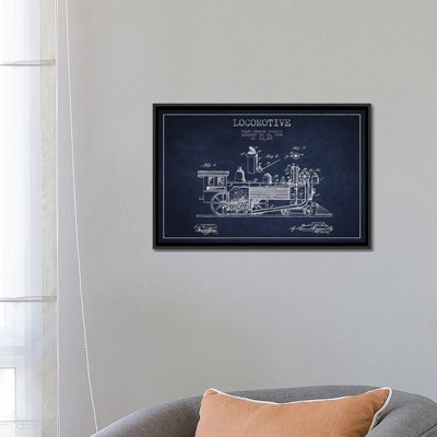 " Frank C. McNally Locomotive Pattern Sketch (Navy Blue) " by Aged Pixel