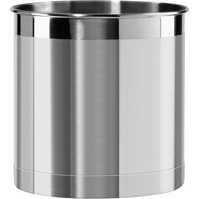 Stainless Steel Jumbo Utensil Holder - 7" Utensil Caddy, Weighted Base For Stability - Extra Large Utensil Crock And Countertop Utensil Organizer, Stainless Steel