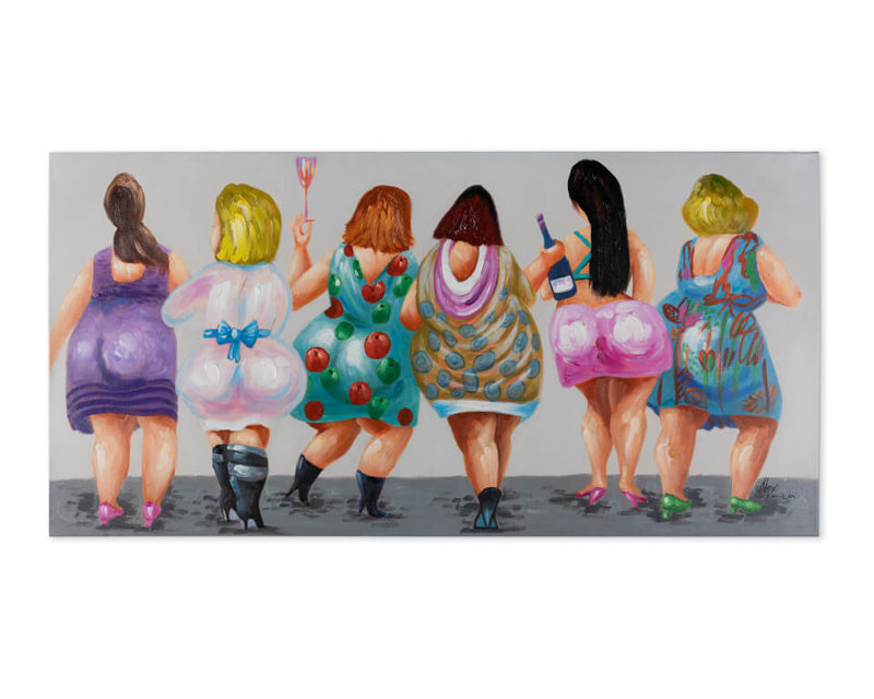 Girls Night Hand Painted Acrylic Painting
