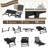 Oversized Outdoor Lounge Chair – HDPE All-Weather Chaise Lounge with 6 Positions, 500-LBS Capacity, Wheels, and Cup Holder for Deck, Poolside, or Backyard，Black-702459726