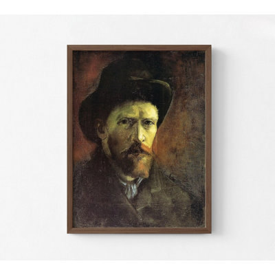 «Keshawn Self Portrait Dark Felt Hat» par Vincent Van Gogh, impression de chapeau noir, impression d'autoportrait de Van Gogh, impression de peintures classiques, décor d'artiste