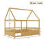 Lit pleine grandeur naturel avec structure de toit de maison, garde-corps de clôture, bois de pin-2140871508