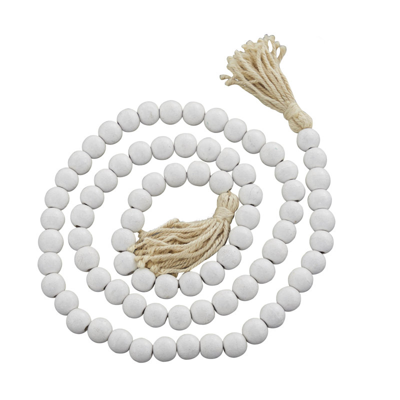 Guirlande en bois de manguier, Blanc
