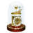 Roman Numeral Metal Quartz Movement / Crystal Tabletop Clock in Mahogany