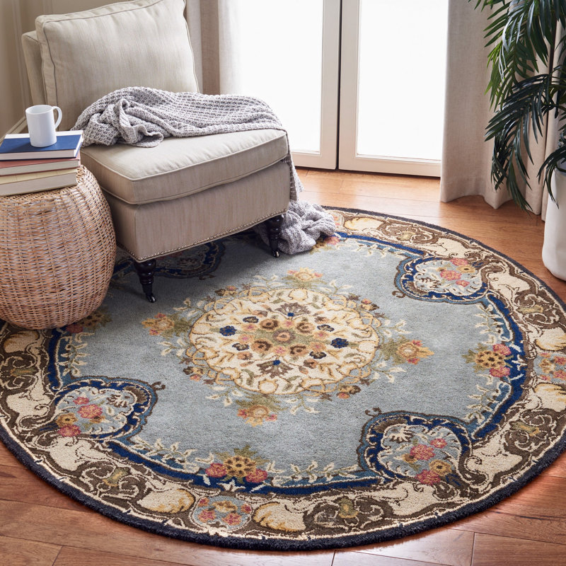 Molter Bergama Hand Tufted Wool Oriental Rug, Round 4'