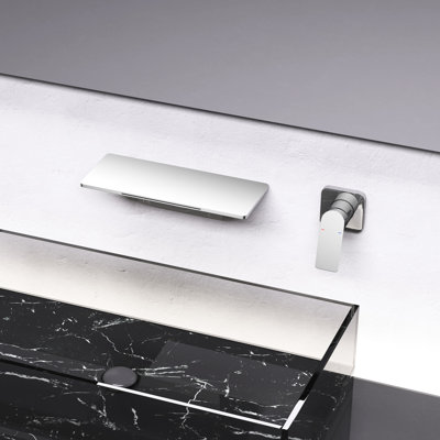 Robinet pour salle de bain Waterfall, fabriqué en laiton, simple pour un contrôle pratique de la température et du débit de l'eau, pour économiser de l'espace sur le comptoir, 11,75 po Robinet profond: 4,78 po de largeur, 16,17 po de hauteur et 11,77 lb