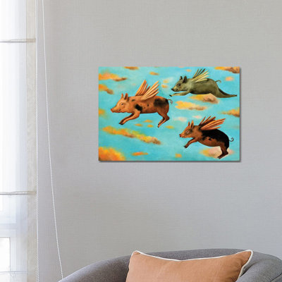 When Pigs Fly by Leah Saulnier - Floater Frame Gallery-Wrapped Canvas Giclée on Canvas