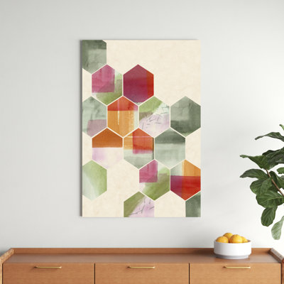 « color pop nid d’abeilles i », peinture sur toile