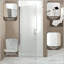 Porte de douche pivotante 36 x 72 - Chrome, demi-cadre, verre trempé de 6 mm