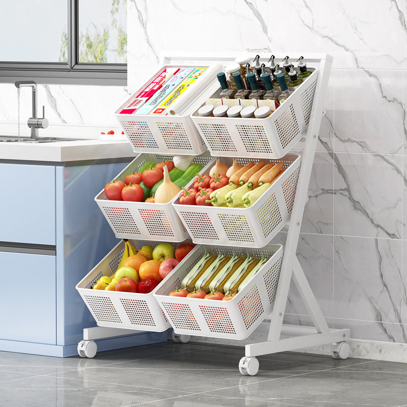 36.2'' H x 22.8'' W Utility Cart with Wheels, White
