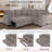 L-Shaped Sofa With Pull Out Sofa Bed, Sleeper Sofa Couch Bed With Storage Seat, 5 Seat Sectional Sofa Bed With Usb, Sectional Sofa Couch For Living Room, Apartment, Light Brown-1332266734