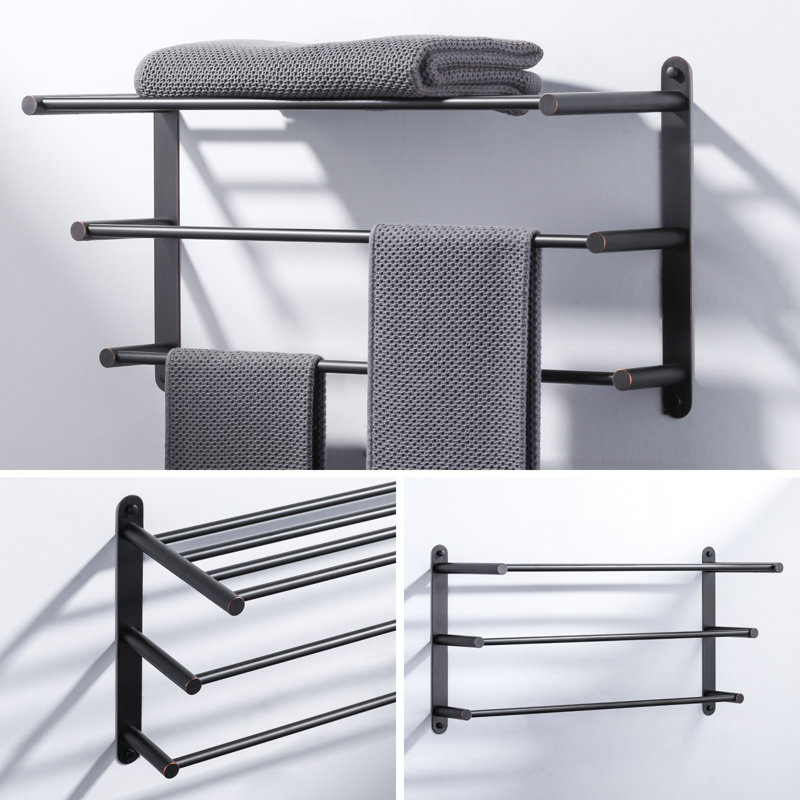 Aleasha 24-Inch Oil Rubbed Bronze Wall Mounted Triple Towel Rack