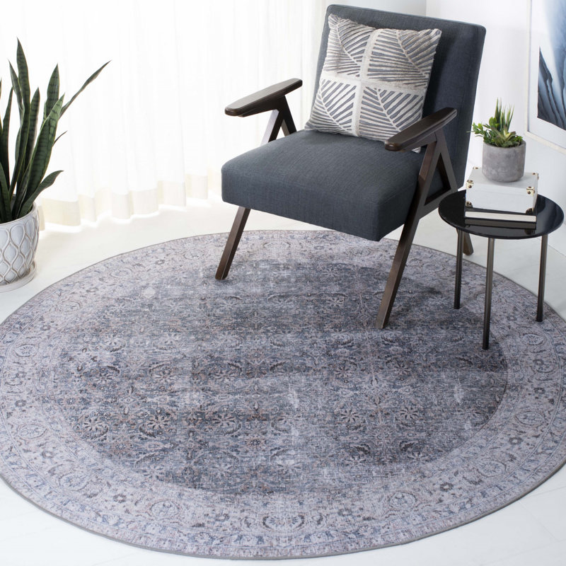 Kopervik Performance Machine Washable Oriental Rug, Round 4'