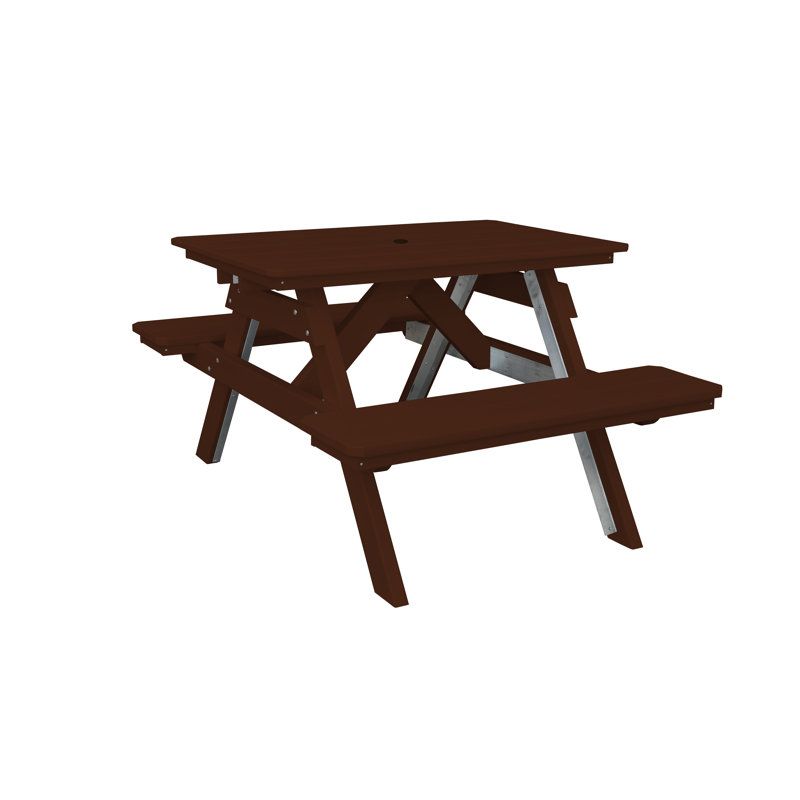 Table de pique-nique rectangulaire, Brun Tudor, L 44 po x L 60 po
