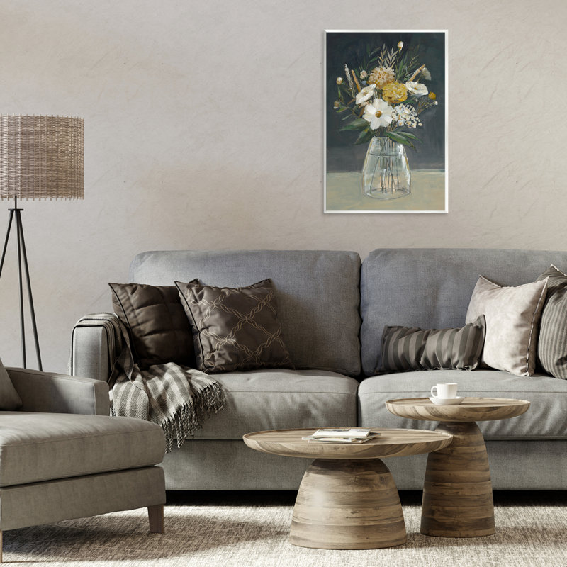 "Earthy Blooms Still Life", art mural sur bois par Hannah Dawson, H 19 po x l 13 po