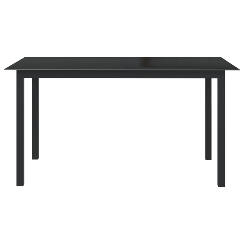 Faizon Rectangular Metal Outdoor Dining Table , cm W 90cm cm D, Matte Black , 74cm H x 150cm W x 90cm D