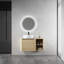 Meuble-lavabo mural 36 po avec lavabo en céramique et tablettes de rangement, porte à fermeture en douceur