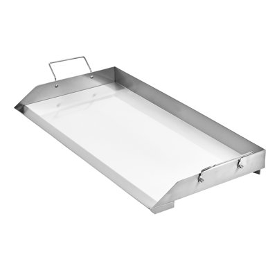 Plaque chauffante universelle en acier inoxydable de 32 po x 16 po pour barbecue, fond renforcé en X, retrait facile de l'huile pour essuyage, facile à entretenir
