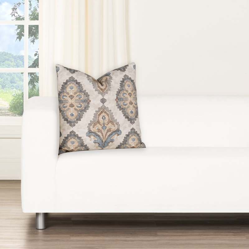 Coussin décoratif Magnolia Home Fashions Caspian Chambray, Plumes, Nucléaire damassé 2, H 18 po x l 18 po