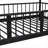 Kids Twin Over Twin Size Platform Bunk Bed, Classic Black Metal Frame with Slide and Guardrails for Bedrooms-2086955069
