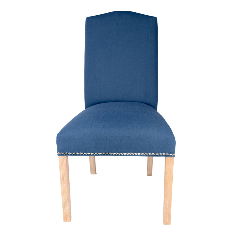 Cyran 20'' H Upholstered Parsons Chair, Denim, Natural
