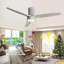 Ventilateur de plafond à DEL 52 pouces de 52 pouces avec moteur à courant continu réversible à pales en bois massif à 6 vitesses à intensité variable pour le salon
