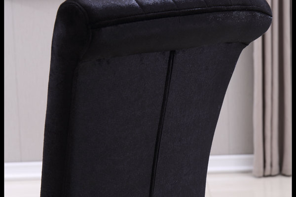 Chaises de salle à manger rembourrées Modern, Noir, Or