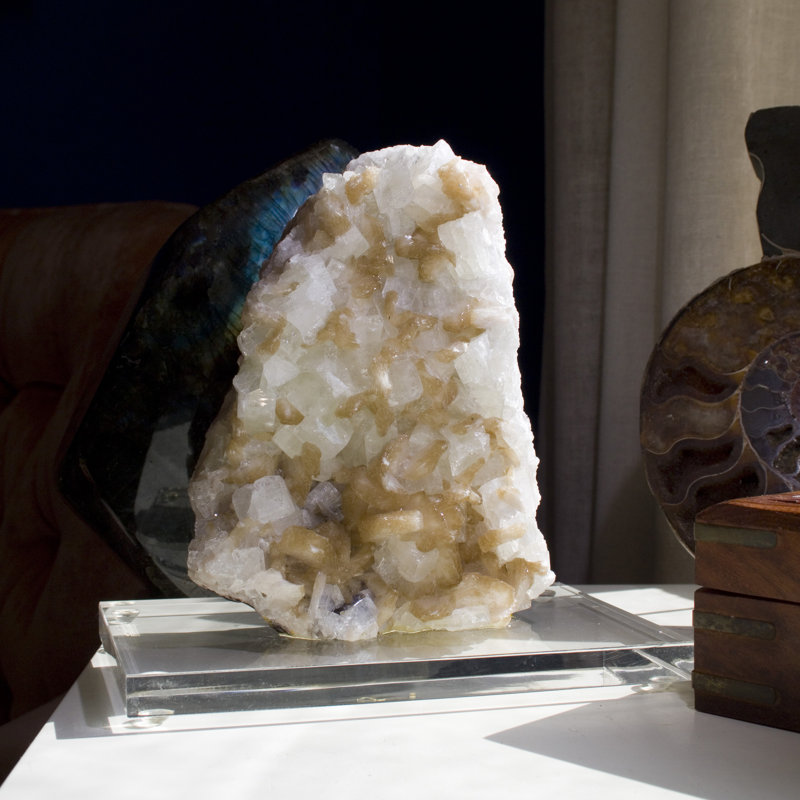 Apophyllite et Stilbite - montés sur pied