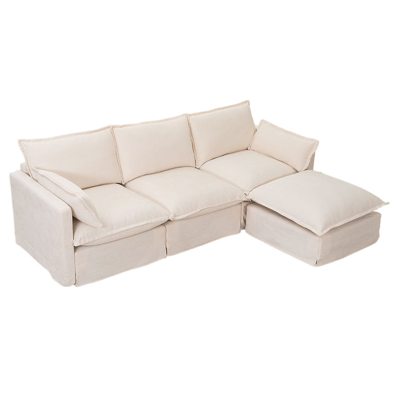 Canapé modulaire 93,31 "pour salon, Beige