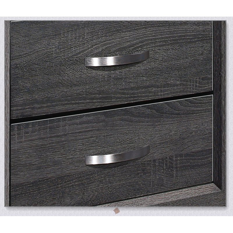 Table de chevet 1pc de style contemporain avec tiroirs en queue d'aronde, parfaite pour les chambres à coucher modernes et un rangement efficace