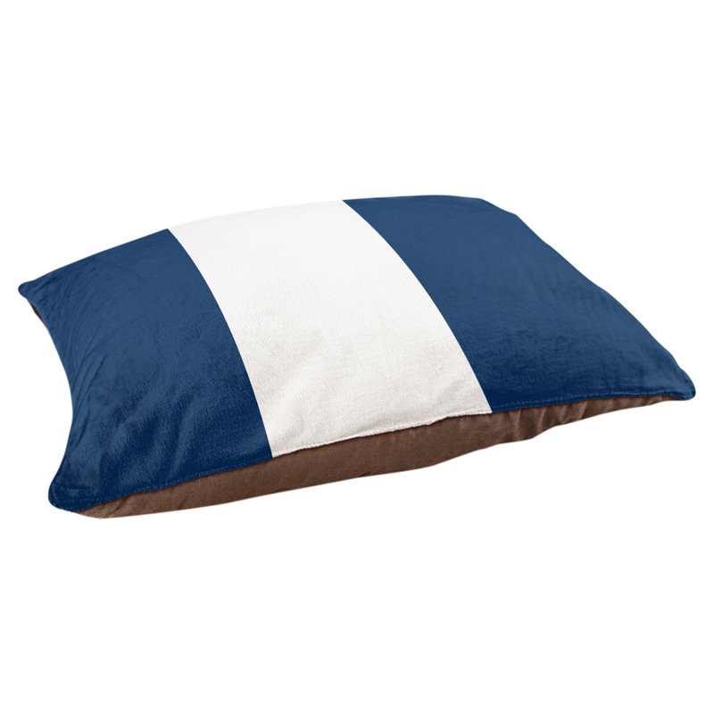 Coussin Detroit, Grand (l 40 po x P 30 po x H 14 po), Navy Blue/White/Navy Blue