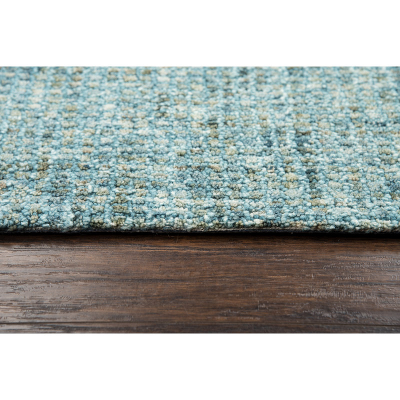 Tapis bleu sarcelle en laine touffeté à la main Zellmer, Rectangle 3 pi x 5 pi