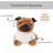 Decorative Pug Door Stopper, 2.3 lb Weighted, Brown/Ecru