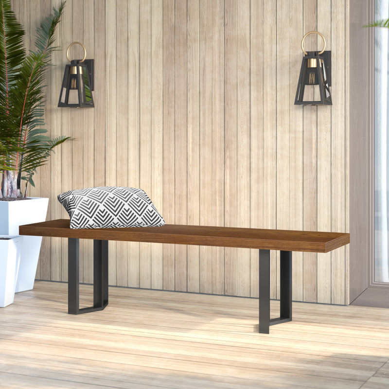 Banc de pique-nique d'extérieur Kensa, Brun texturé