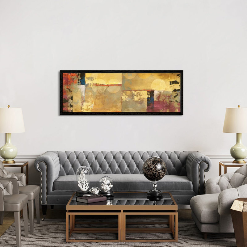 Perceptive by Lanie Loreth - Panoramic Painting on Canvas, 50.8cm H x 152.4cm W x 3.81cm D, Black Floater Framed