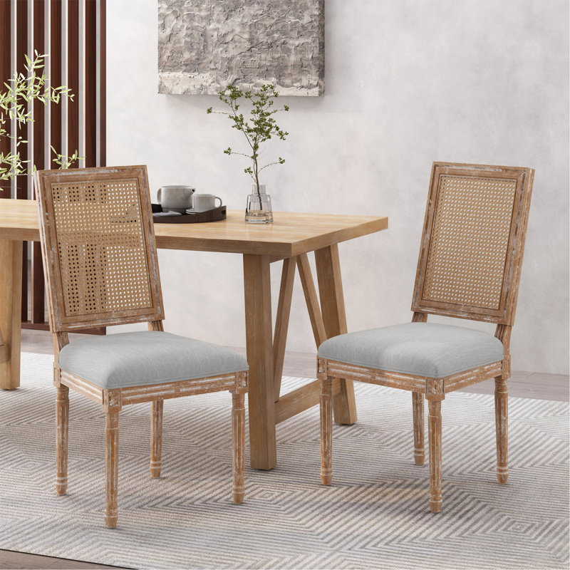 Chaise de salle à manger [Ensemble de 2 pièces], 1, Naturel, Beige